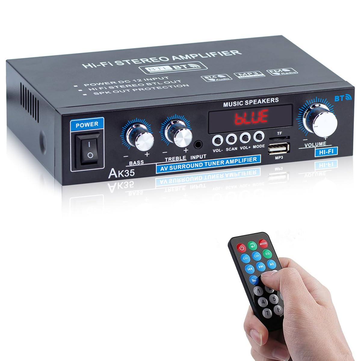 Hosyond AK35 powers 4-16Ω speakers with clear, punchy sound.