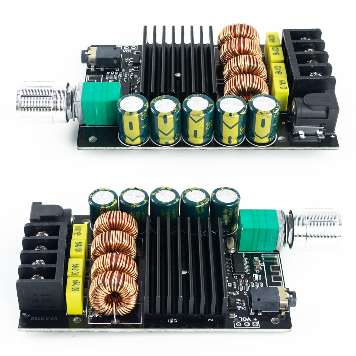 Hosyond amplifier board in use with DIY speakers for immersive home audio.