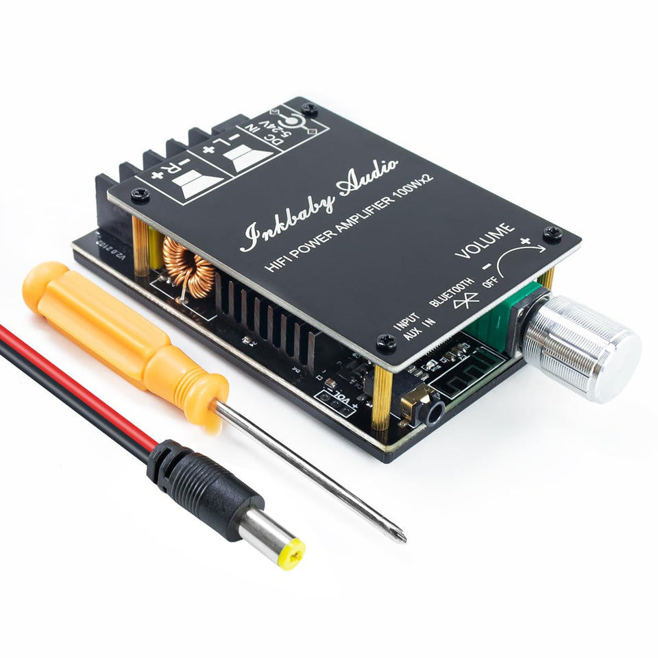 Hosyond amplifier board front view shows compact design for DIY projects.
