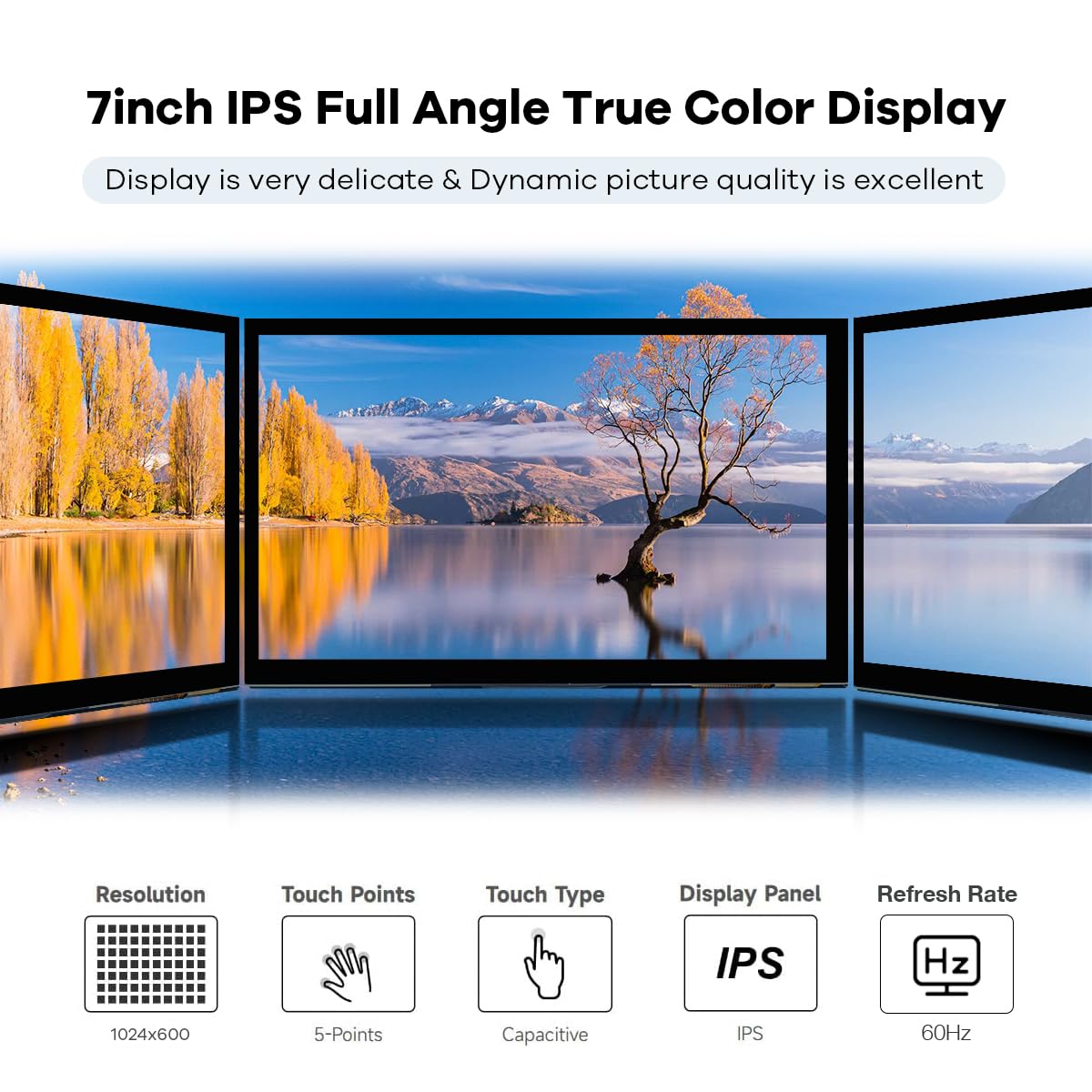 Hosyond close-up corner texture of bezel and glass offering durable touch surface benefit