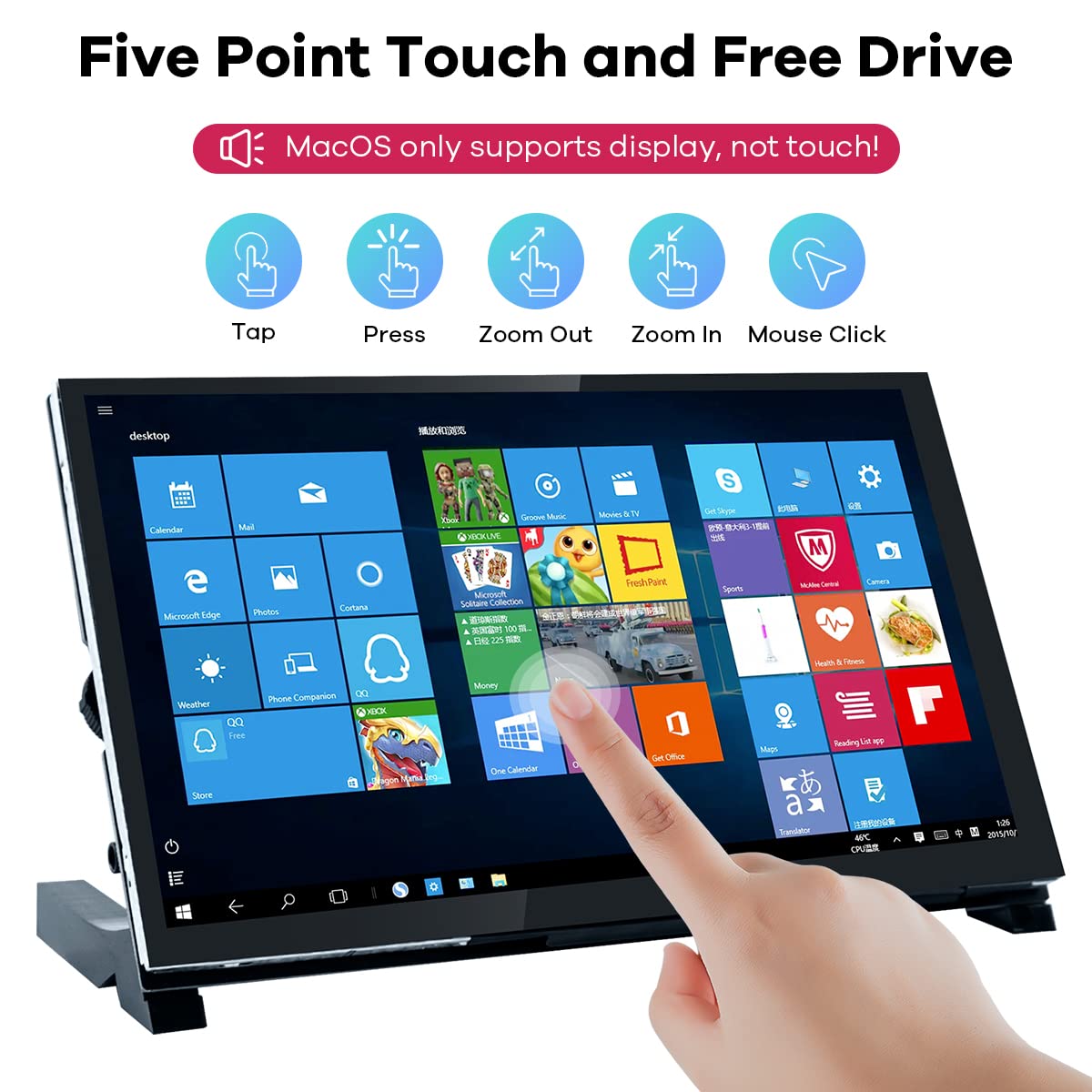 Hosyond close-up of tempered glass capacitive touch demonstrating precise touch response