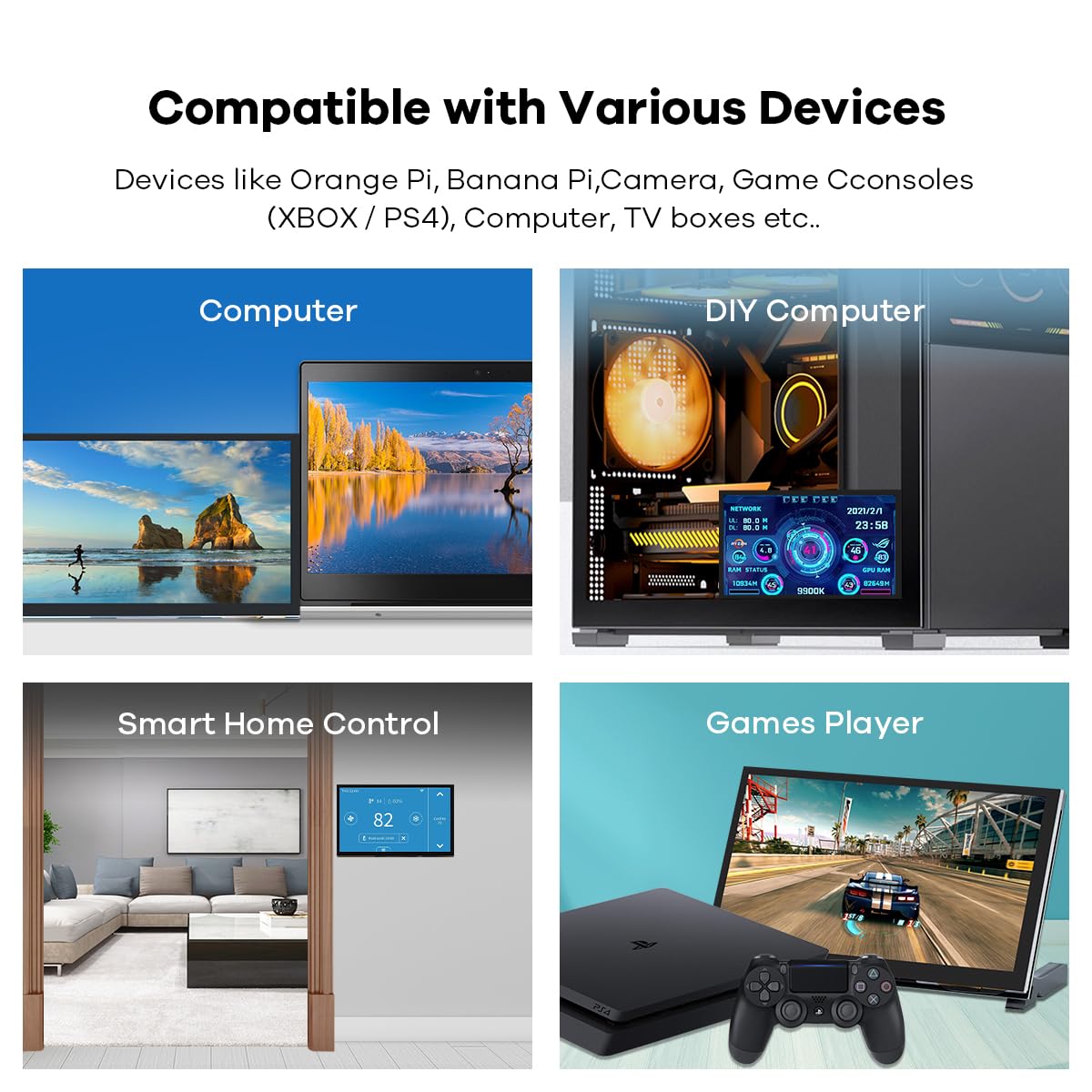 Hosyond HDMI and Type-C cables included in kit showing easy setup benefit