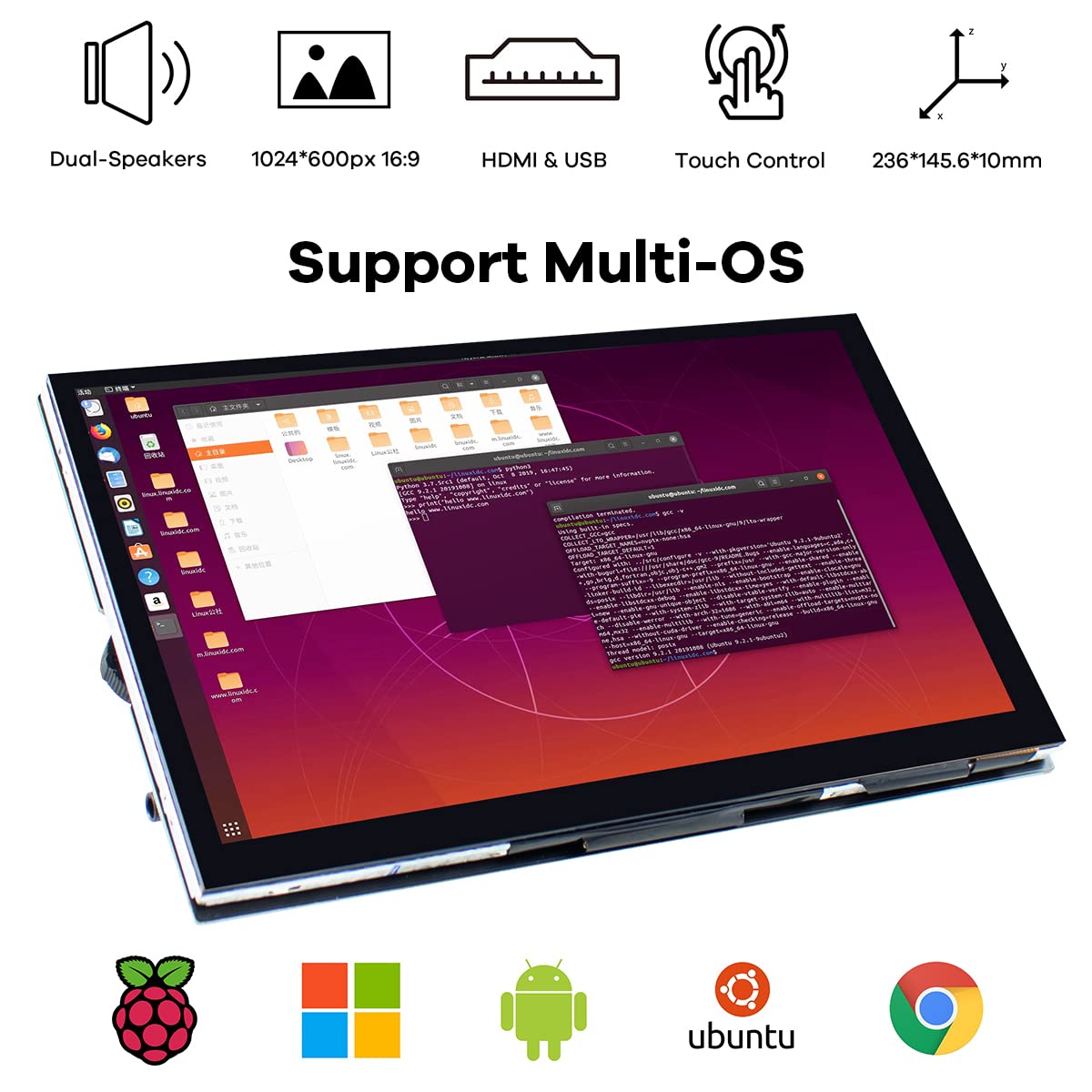 Hosyond side profile highlighting HDMI and USB ports for easy device connections
