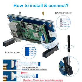 Hosyond close view of MIPI DSI connector showing easy direct Pi connection
