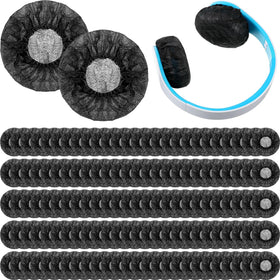 Hoteam black disposable earphone covers for 500 pieces protect earphones during use.