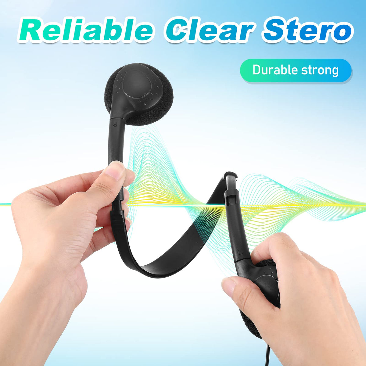 Hoteam 3.5 mm plug headphones compatible with most classroom devices.
