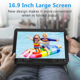HotHat swivel screen offers flexible viewing angles in car.