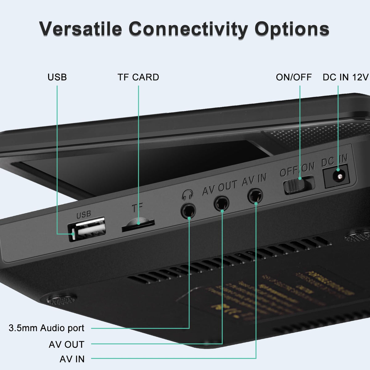 HotHat 9-5-inch DVD player includes remote and car charger for easy setup.