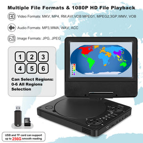 HotHat 9-5-inch DVD player with Bluetooth connectivity for wireless headphones.