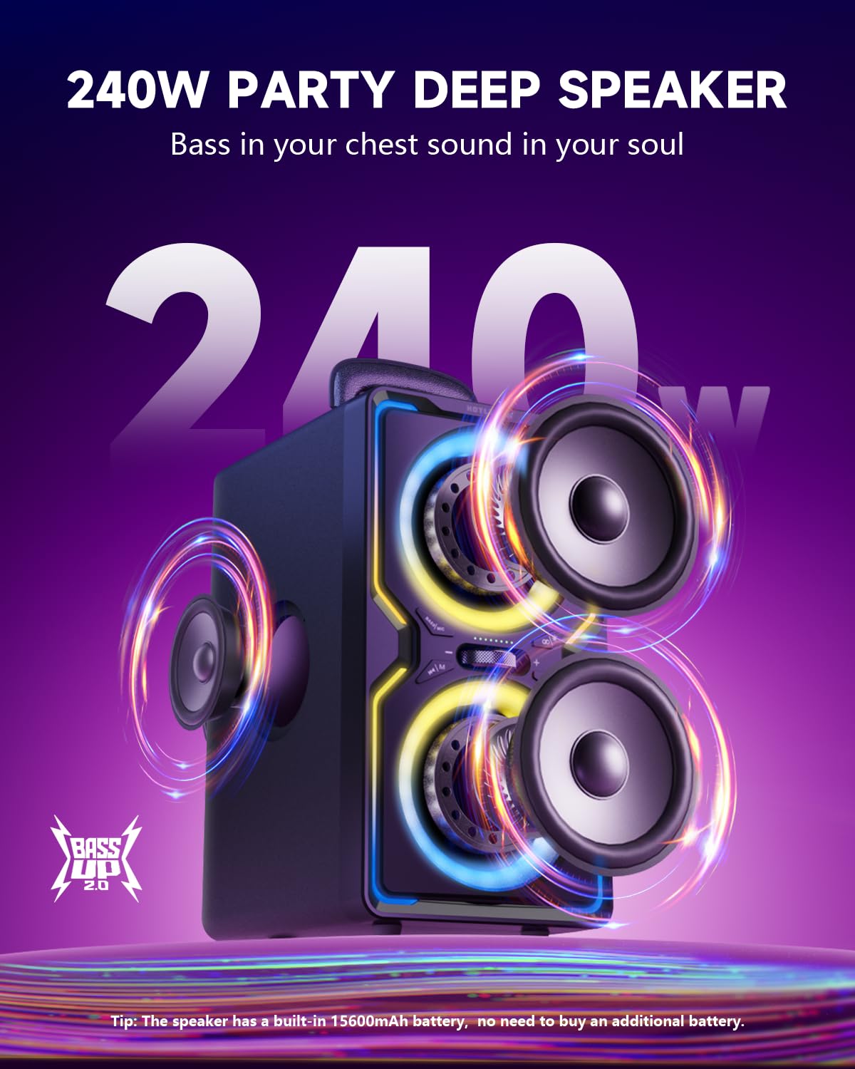 Hotlemon speaker with light modes synchronized to music for party vibes.
