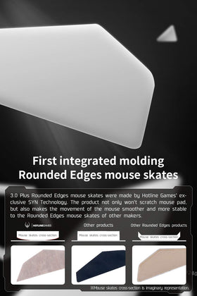 HOTLINEGAMES G304 feet with rounded edges for stable tracking.