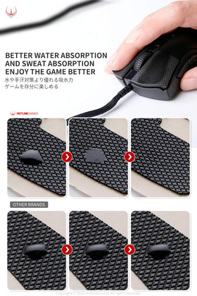 Pre-cut HOTLINEGAMES grip tape for quick, clean mouse skin application.