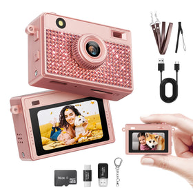 HOTU front view showing compact camera body and display, easy-carry benefit
