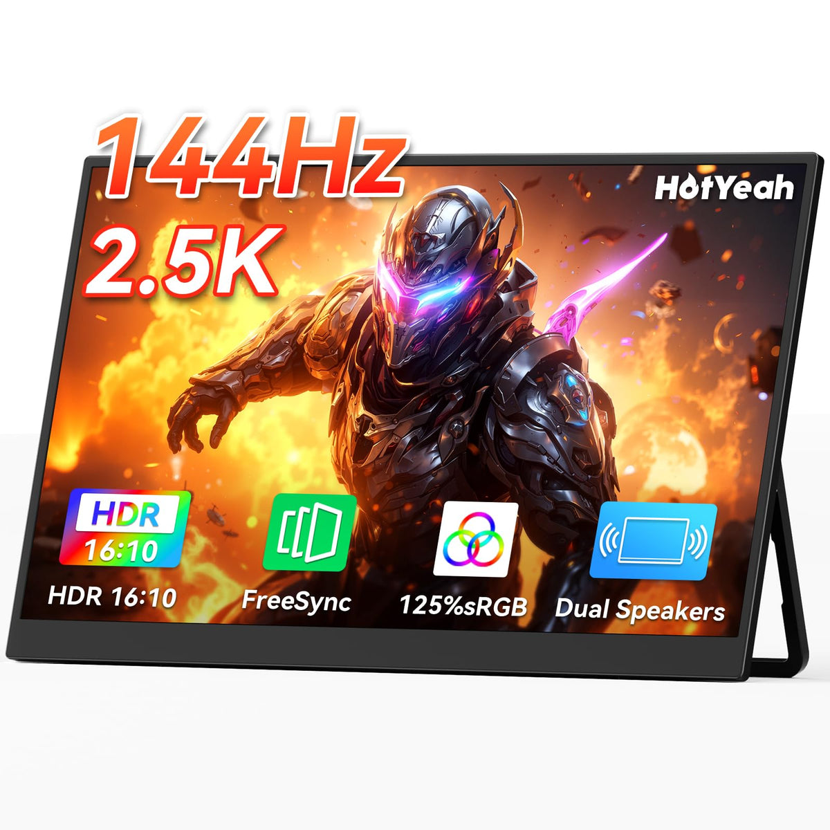 HotYeah 16-inch front view shows 2.5K clarity and 144Hz for immersive gaming.