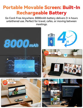 HotYeah built-in 8000mAh battery enabling cord-free work for hours.