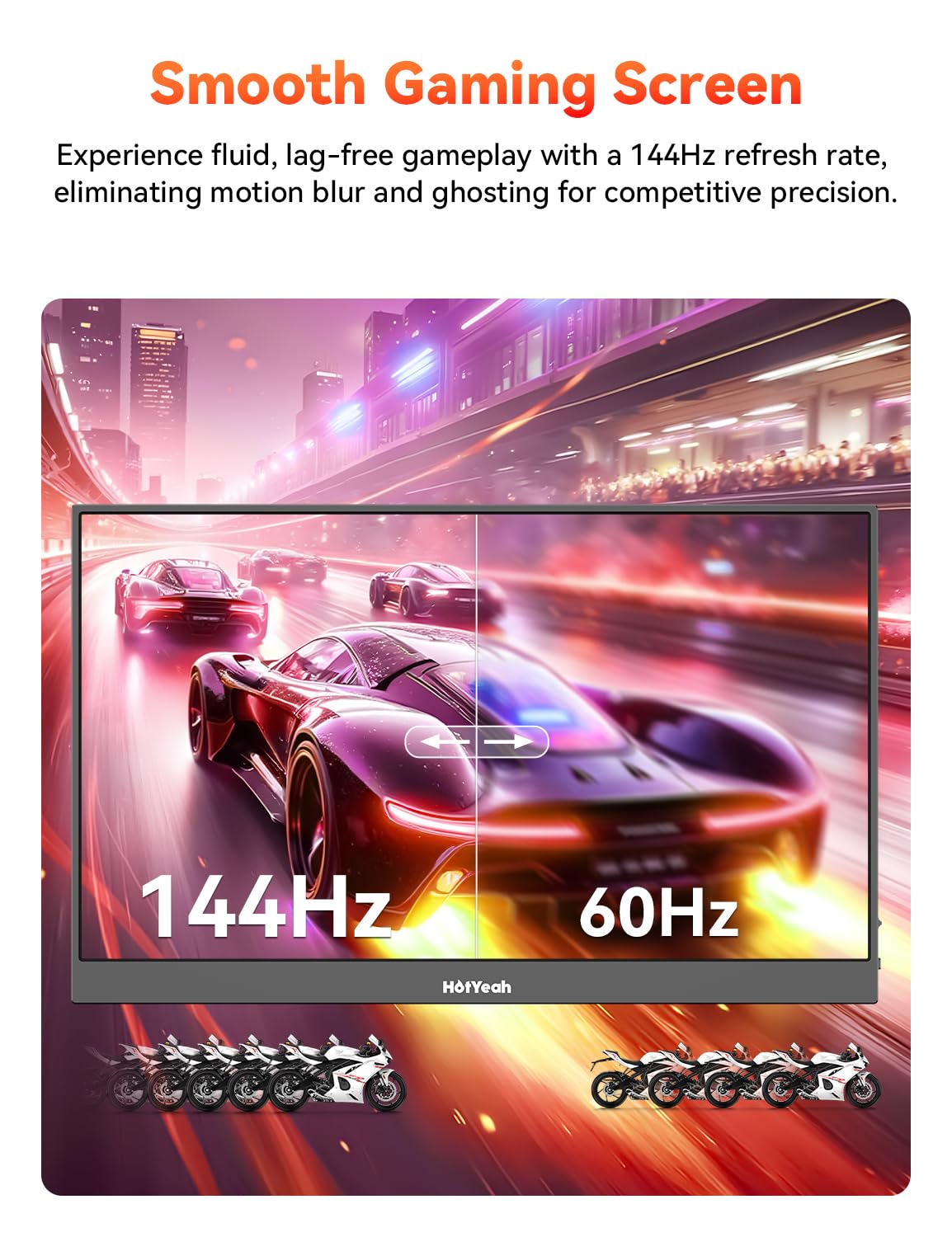 HotYeah close-up of matte IPS panel texture delivering reduced glare and color