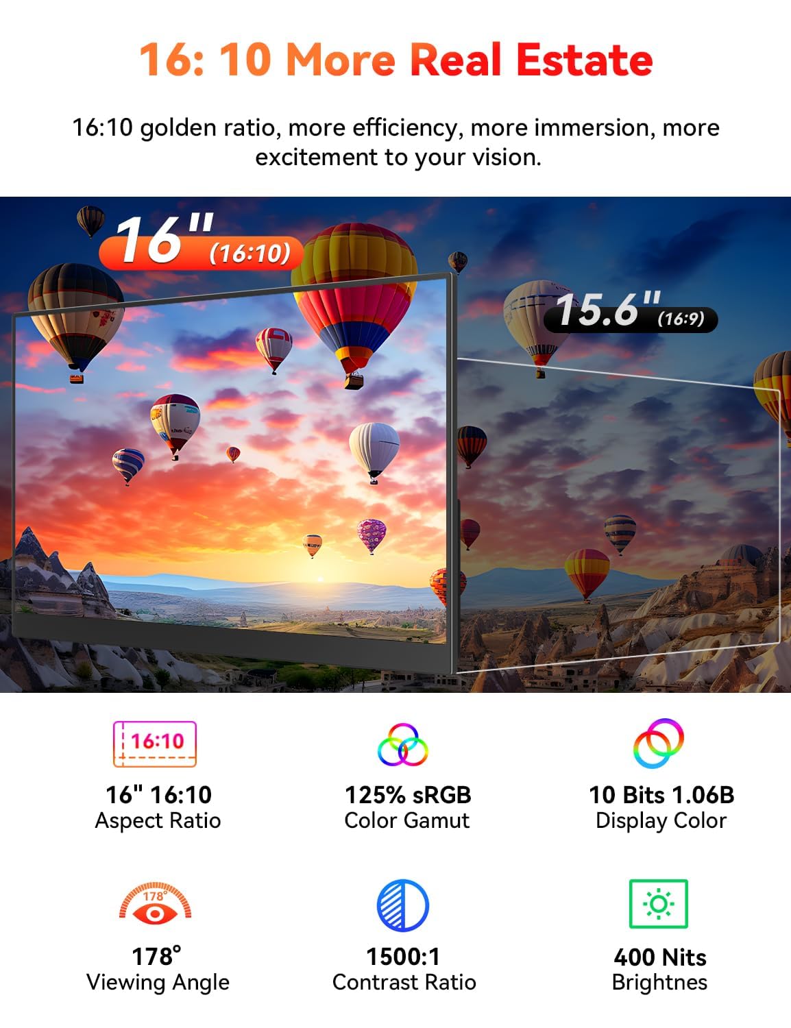 HotYeah vibrant 2.5K IPS panel with wide viewing angle