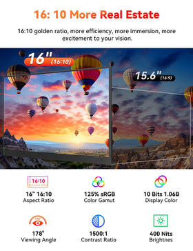 HotYeah vibrant 2.5K IPS panel with wide viewing angle
