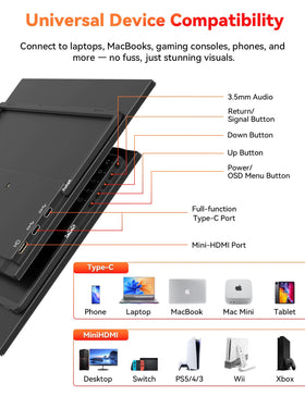 HotYeah monitor with VESA compatibility for flexible desk configurations.