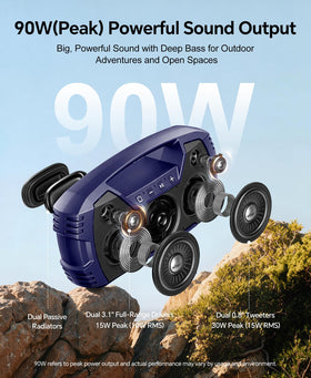 Houl Zallee 90W peak sound delivers bright highs and punchy bass for outdoor gatherings.