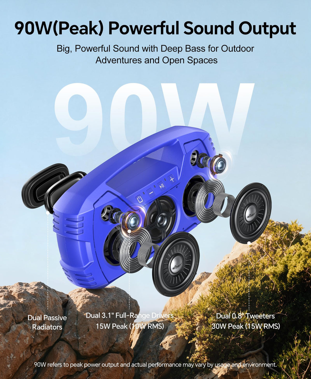 Houl Zallee 90W peak stereo sound with deep bass