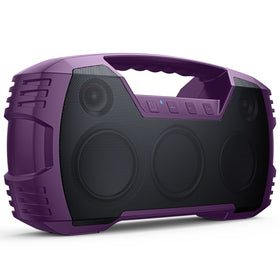 Houl Zallee IPX7 speaker front view in purple for outdoor listening