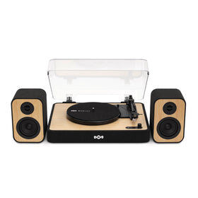 House of Marley Revolution turntable offers 3 speeds for versatile vinyl playback.