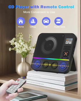 HOVOYNN 8-in-1 multifunction CD player with FM radio and more for flexible use.