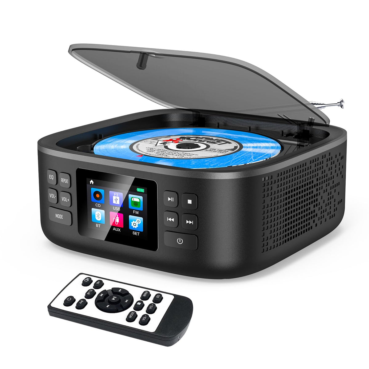 HOVOYNN front view showing controls and CD tray for easy playback