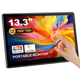 HOWENS 13.3-inch industrial touchscreen monitor front view with crisp FHD visuals.