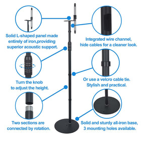 Howonder speaker mounted on stand illustrating secure attachment and clarity