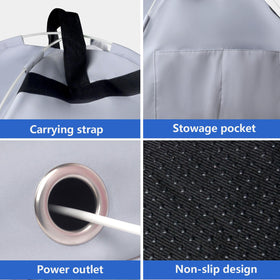 HoYiXi closure and seam detail illustrating reinforced stitching for travel durability