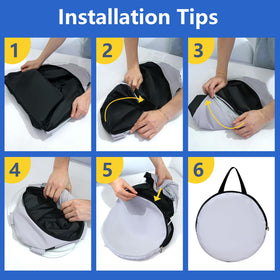 HoYiXi folded in round carry bag for compact transport and easy storage