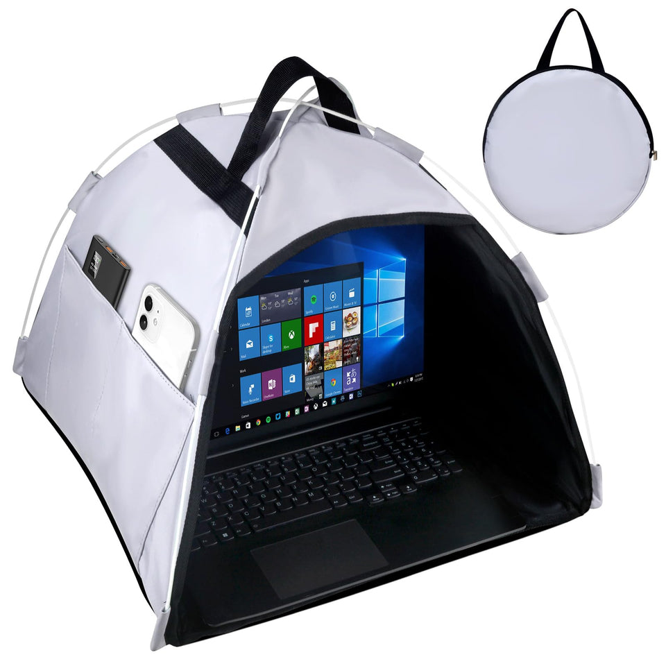 HoYiXi front view open shade showing complete screen coverage and clearer outdoor visibility