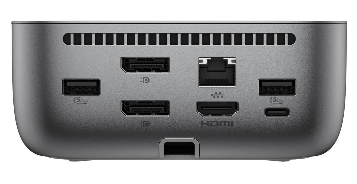 HP 100W G6 Dock compact design with LED status indicators.