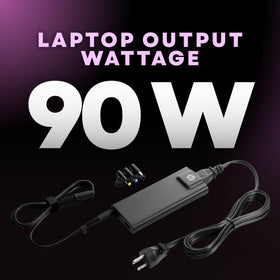 HP 90W tips collection showing blue, yellow, black tips for compatibility