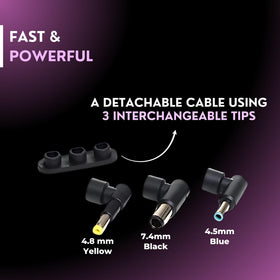 HP 90W charger compact travel setup for home and office use