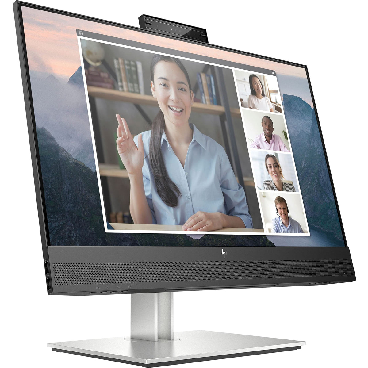 HP E24mv G4 pop-up webcam demonstrates privacy-ready, sharp video quality
