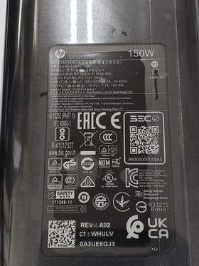 HP connector angle detail illustrating correct 4.5mm blue-tip fit