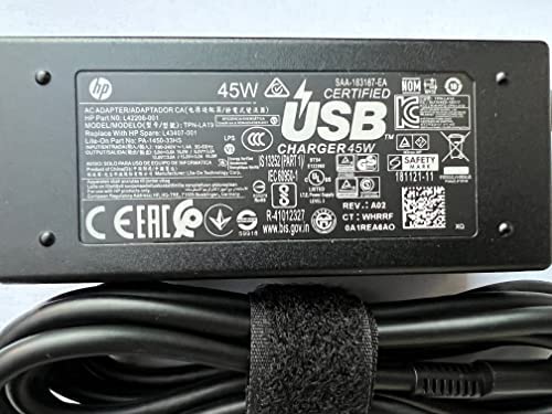 HP adapter plugged into Spectre 13 x360 laptop in use, fast dependable charging