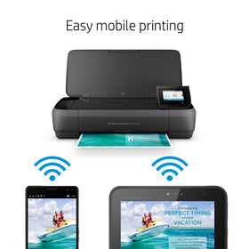 HP OfficeJet 250 touchscreen for quick navigation and settings on the go.