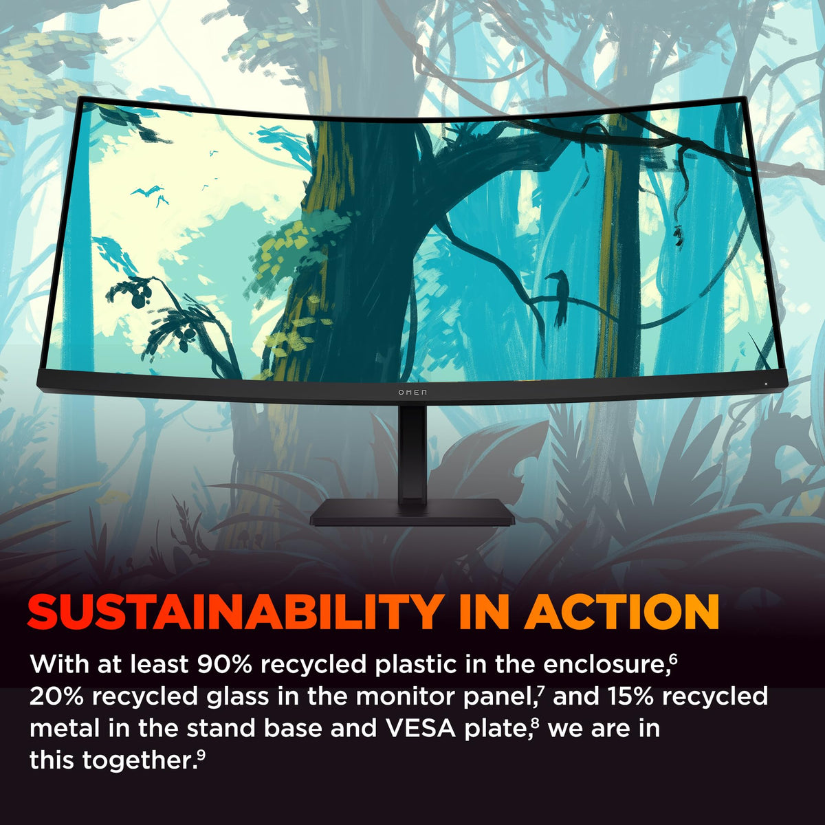 HP OMEN 34c G2 built-in speakers deliver desk-friendly audio.