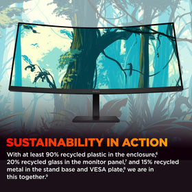 HP OMEN 34c G2 built-in speakers deliver desk-friendly audio.
