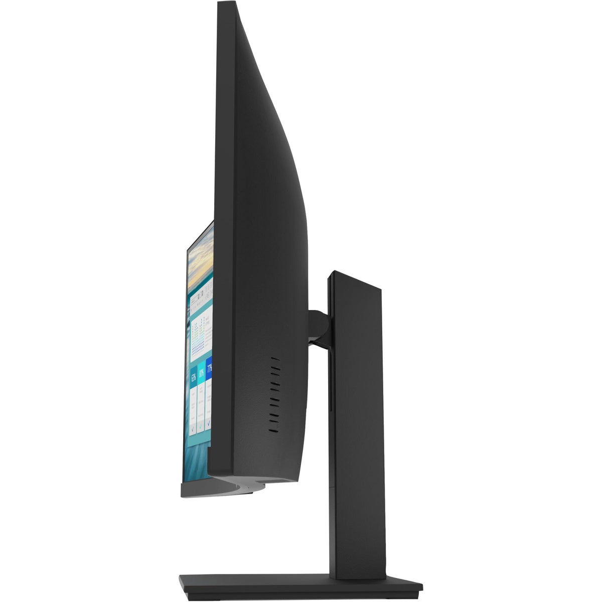 HP P34hc G4 curved monitor offers multiple ports for flexible connections.