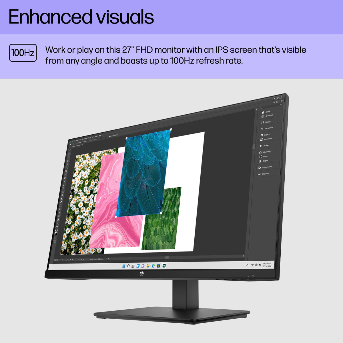 HP Series 3 high contrast 1300:1 enhances shadow and highlight detail