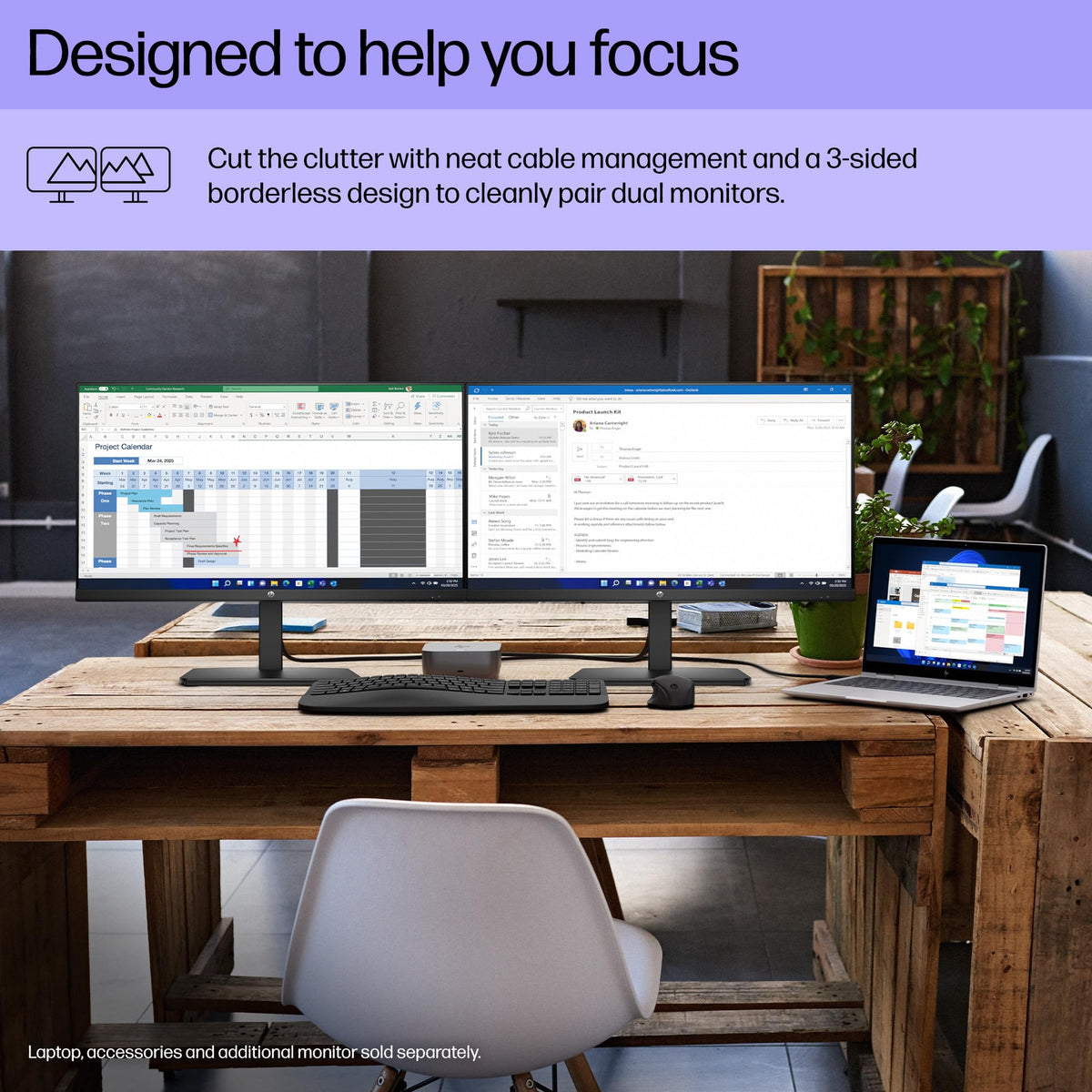 HP Series 3 ergonomic stand allows tilt and height adjustments for comfort