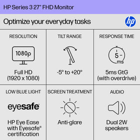 HP Series 3 with IPS panel offers wide viewing angles for shared work sessions