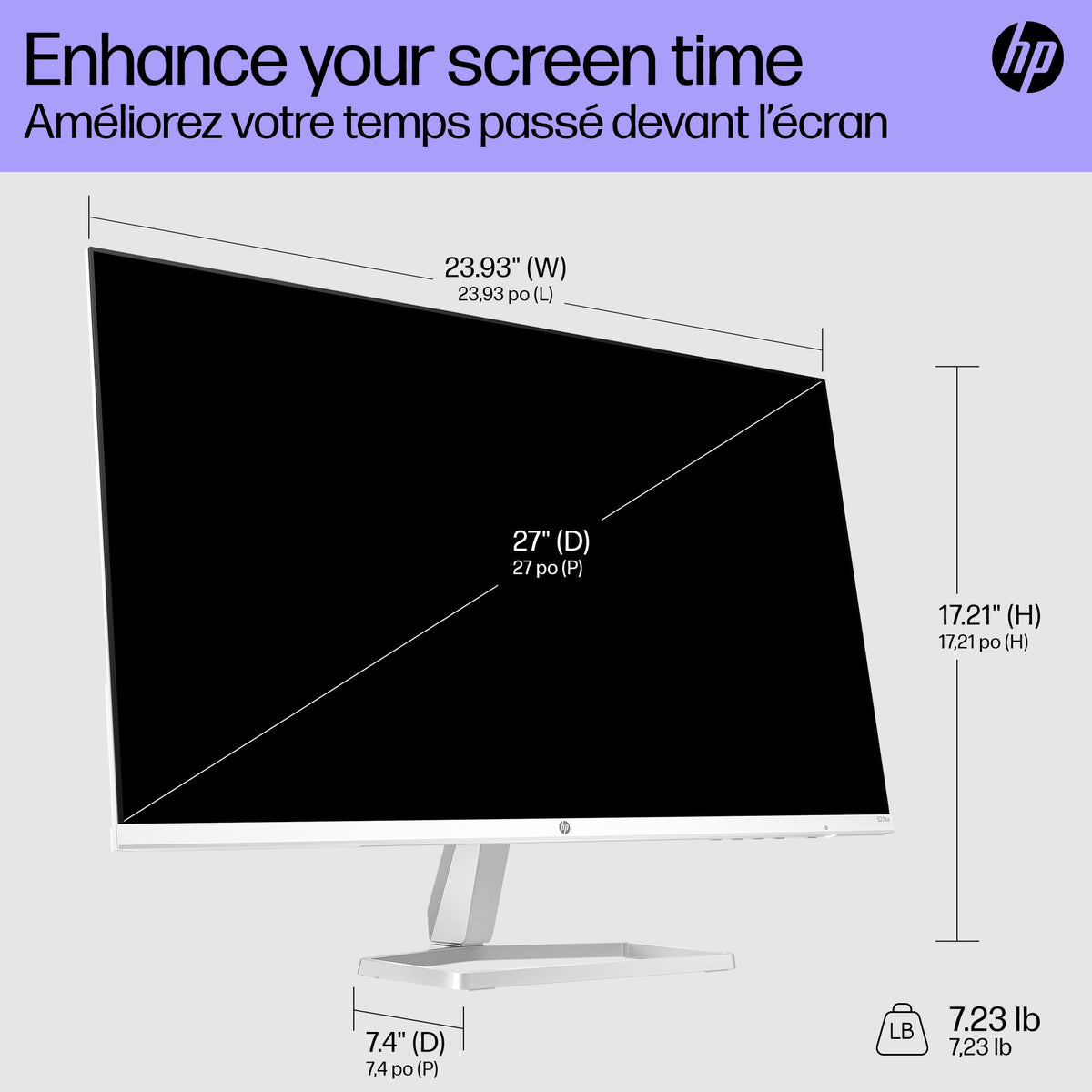 HP Series 5 27-inch monitor with Eye Ease helps reduce blue light while preserving color.