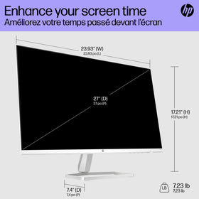 HP Series 5 27-inch monitor with Eye Ease helps reduce blue light while preserving color.