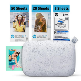 HP Sprocket 2x3 Luna Pearl front view for on-the-go printing